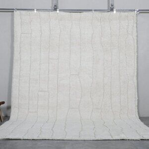 Hand-Knotted Authentic Berber Wool Rug - 6.6x6.6ft